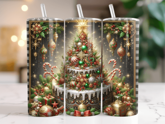 20 Oz Christmas Tree Cakes Tumbler Wrap Graphics