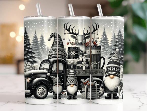 20 Oz Christmas Truck Gnome Tumbler Wrap