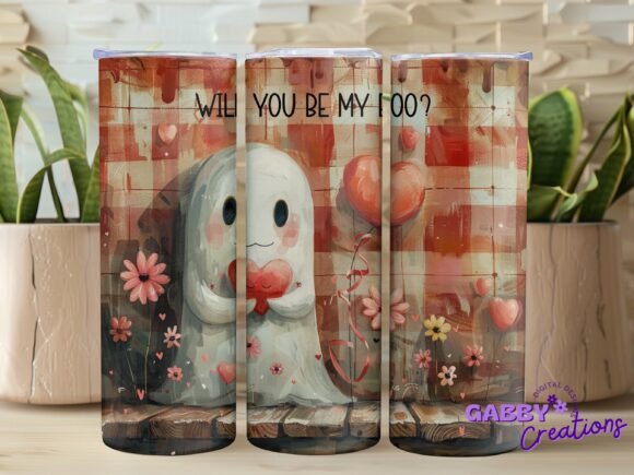 Be My Boo Ghost Valentine’s Tumbler PNG Graphics