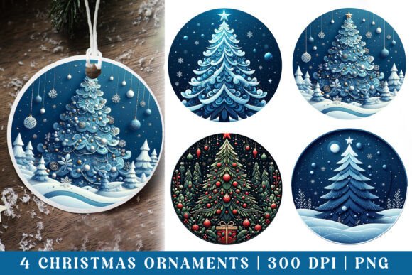 Christmas Tree Ornament Sublimation: Graphics for Crafts Projects