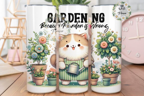 Gardening Because Murder is Wrong PNG: Graphics for Tumbler Wraps
