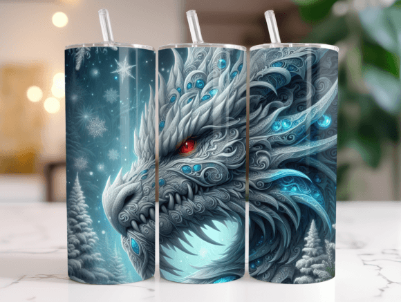 Ice Dragon Christmas 20oz Tumbler Wrap