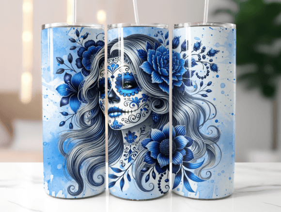 La Cartrina Sugar Skull Tumbler Wrap: Graphics & Tumbler Wraps