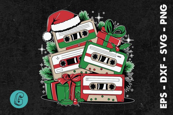 Merry Christmas Retro Santa Music SVG: Graphics for Print Templates
