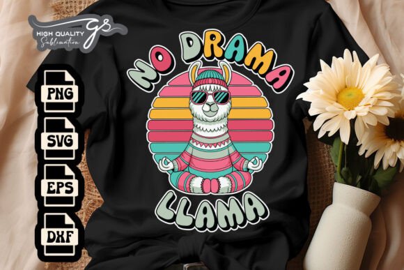 No Drama LLama Peaceful LLama SVG: Graphics for Crafts & Content