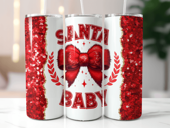 Santa Baby 20 Oz Tumbler Wrap Graphics